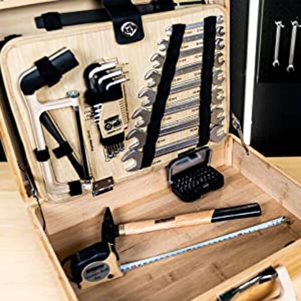 Br&uuml;der Mannesmann 108 Piece Tool Set Bamboo Case