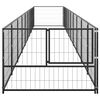 vidaXL Dog Kennel Black 9 m&sup2; Steel