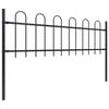 vidaXL Garden Fence with Hoop Top Steel 537x60 cm Black