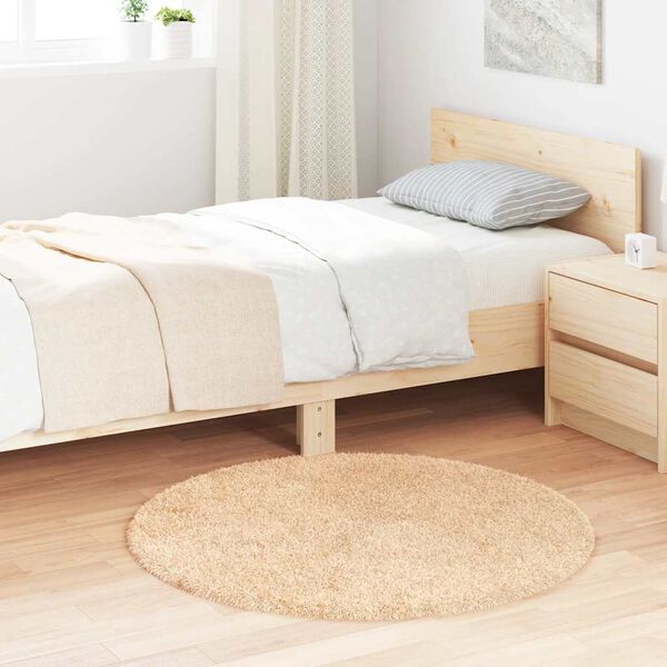 vidaXL Shaggy Rug High Pile NAVARRA Beige 100x100 cm Polyester