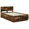 vidaXL Bed Frame Smoked Oak 135 x 190 cm Engineered Wood