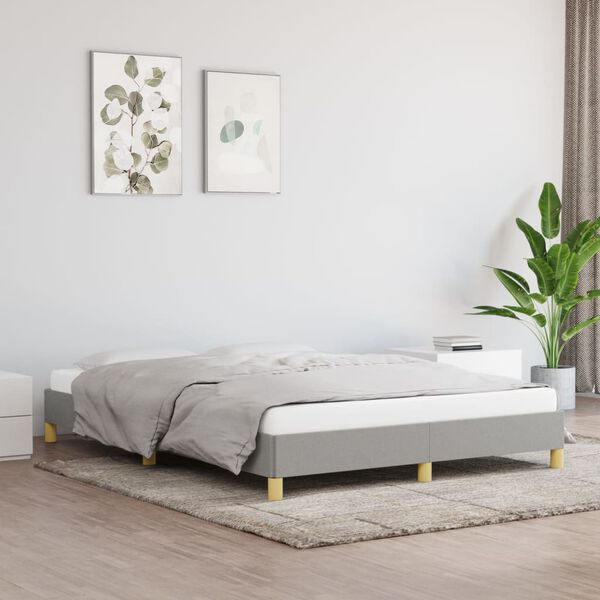 vidaXL Bed Frame without Mattress Light Grey 135x190 cm Double Double Fabric