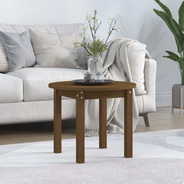 vidaXL Coffee Table Honey Brown &Oslash; 55x45 cm Solid Wood Pine