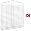 vidaXL Arched Gabion Baskets 6 pcs 200x50x220/240 cm Galvanised Iron