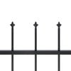 vidaXL Garden Fence with Spear Top Steel 1248x80 cm Black