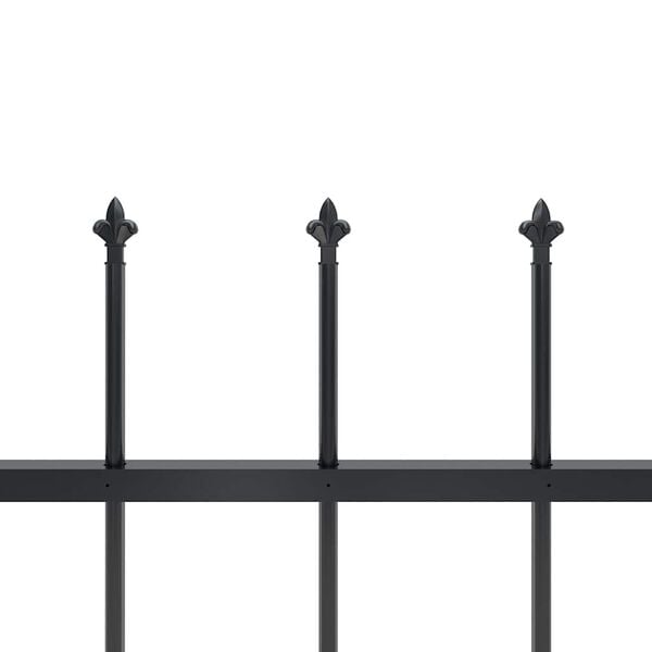 vidaXL Garden Fence with Spear Top Steel 1248x80 cm Black