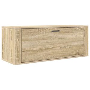 vidaXL Wall Shoe Cabinet Sonoma Oak 100x35x38 cm Engineered Wood