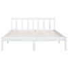 vidaXL Bed Frame without Mattress White Solid Wood Pine King Size