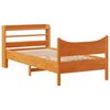 vidaXL Bed Frame with Headboard Wax Brown 100x200 cm Solid Wood Pine
