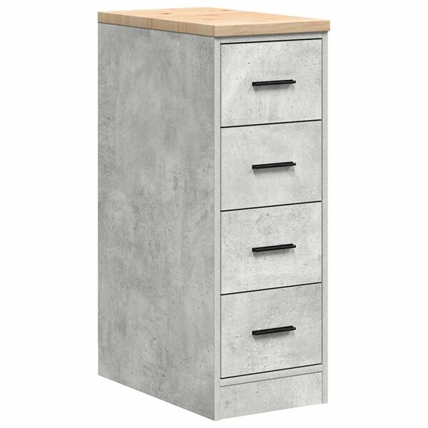 vidaXL Garage Storage Cabinet Concrete Grey 30x51x85 cm Solid Wood Pine
