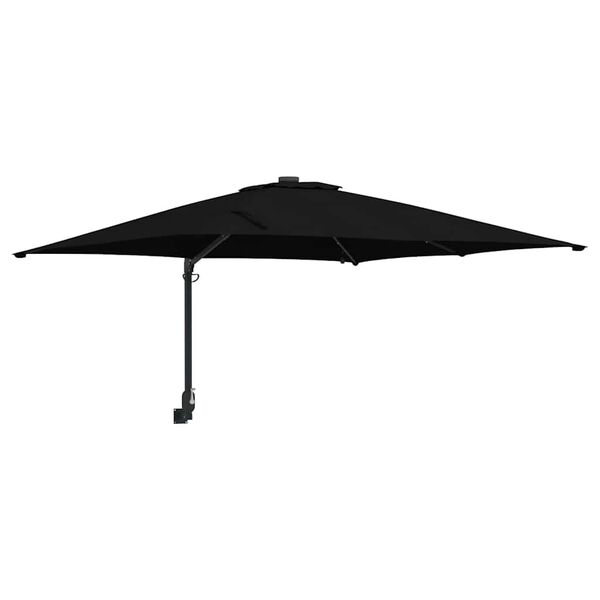 vidaXL Garden Parasol Black 248.5 x 247.5 x 160 cm Fabric