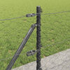 vidaXL Fence Post Grey 50 x 0.6 m (50 mm mesh) Steel and PVC