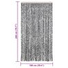 vidaXL Fly Curtain Grey and Black and White 100x200 cm Chenille