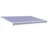 vidaXL Retractable Awning Blue and White 4.5x3 m Fabric and Aluminium