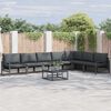 vidaXL Garden Sofa Set with Cushion 7 pcs Black Steel