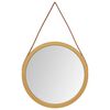 vidaXL Wall Mirror with Strap Gold &Oslash; 45 cm