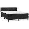 vidaXL Box Spring Bed with Mattress Black 140x200 cm Velvet