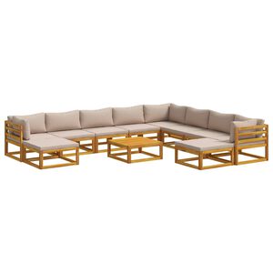 vidaXL Sofa Set 11 pcs Natural Solid Acacia Wood
