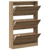 vidaXL Shoe Cabinet Artisan Oak 80 x 21 x 125.5 cm Engineered Wood