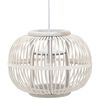 vidaXL Pendant Lamp White Willow 40 W 30x22 cm Globe E27