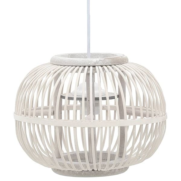 vidaXL Pendant Lamp White Willow 40 W 30x22 cm Globe E27
