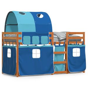 vidaXL Bunk Bed without Mattress Blue 90x190 cm Single Solid Wood Pine