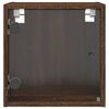 vidaXL Bedside Cabinets with Glass Doors 2 pcs Brown Oak 35x37x35 cm