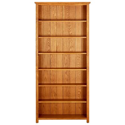 vidaXL 7-Tier Bookcase 90x22.5x200 cm Solid Oak Wood