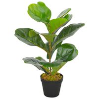 vidaXL Artificial Plant Fiddle Leaves with Pot Green 45 cm