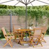vidaXL 5 Piece Garden Dining Set Taupe Fabric and Solid Wood