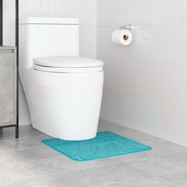 vidaXL Anti-slip Bath Mat with Toilet Cut Turquoise 50 x 50 cm PP