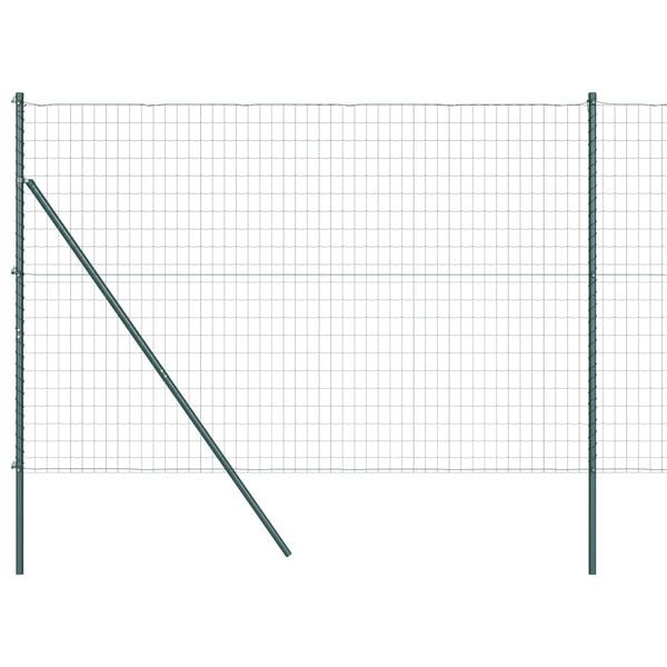 vidaXL Fence with Post Green 1.6 x 10 m Steel and PVC