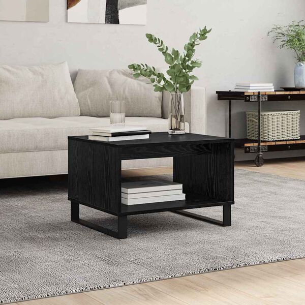 vidaXL Coffee Table Black oak 60 x 50 x 40 cm Engineered wood