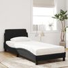 vidaXL Bed with Mattress "Dover" Black Single Velvet