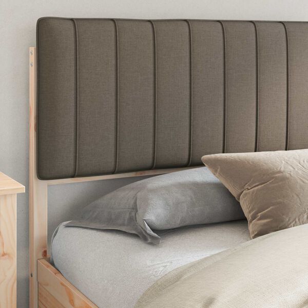 vidaXL Bed Frame with Upholstered Headboard Taupe 200 x 200 cm