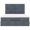 vidaXL Ottoman Bed with Mattresses Dark Grey 140x200cm Velvet