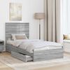 vidaXL Storage Bed with Drawer Grey Sonoma 75 x 190 cm Engineered Wood
