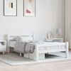 vidaXL Bed Frame without Mattress White Solid Pinewood 100x200 cm