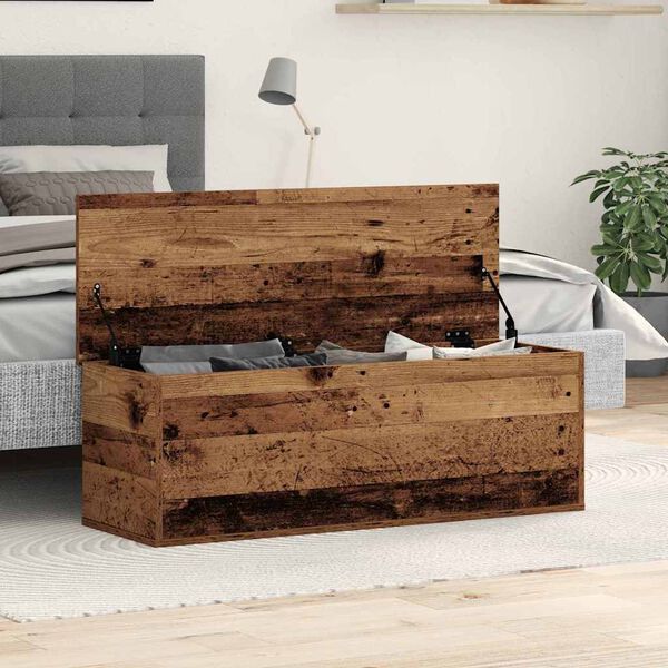 vidaXL Storage Box Old Wood 102 x 35 x 35 cm Engineered Wood