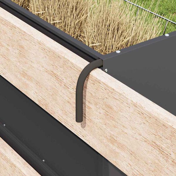 vidaXL Hay Feeder Black 71 x 33 x 70 cm Cold-Rolled Steel