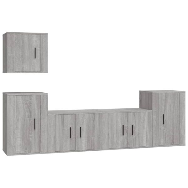vidaXL 5 Piece TV Cabinet Set Grey Sonoma Engineered Wood