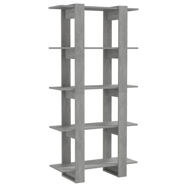 vidaXL Book Cabinet/Room Divider Concrete Grey 80x30x160 cm Engineered Wood