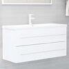 vidaXL Sink Cabinet with Built-in Basin White Engineered Wood