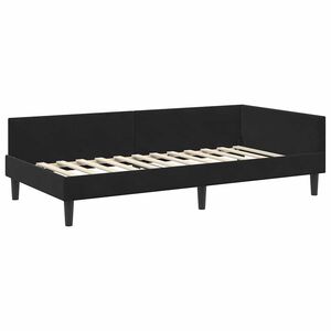 vidaXL Corner Bed Frame with Headboard Black 100 cm x 200 cm Velvet