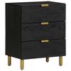 vidaXL Bedside Cabinet Black 50x33x62 cm Engineered Wood