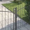 vidaXL Garden Gate with Lock Grey 125 x 500 cm Steel