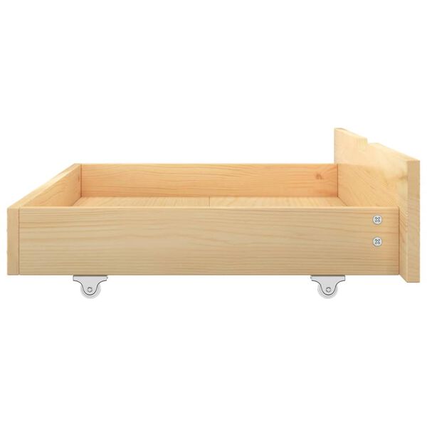 vidaXL Bed Frame without Mattress with 2 Drawers Solid Wood 160x200 cm