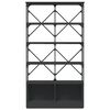 vidaXL Bookcase Black 100x26x180 cm Engineered Wood and Metal