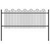 vidaXL Spike Arch Fence Black 200 x 130 cm Powder-Coated Steel