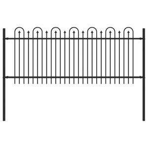 vidaXL Spike Arch Fence Black 200 x 130 cm Powder-Coated Steel